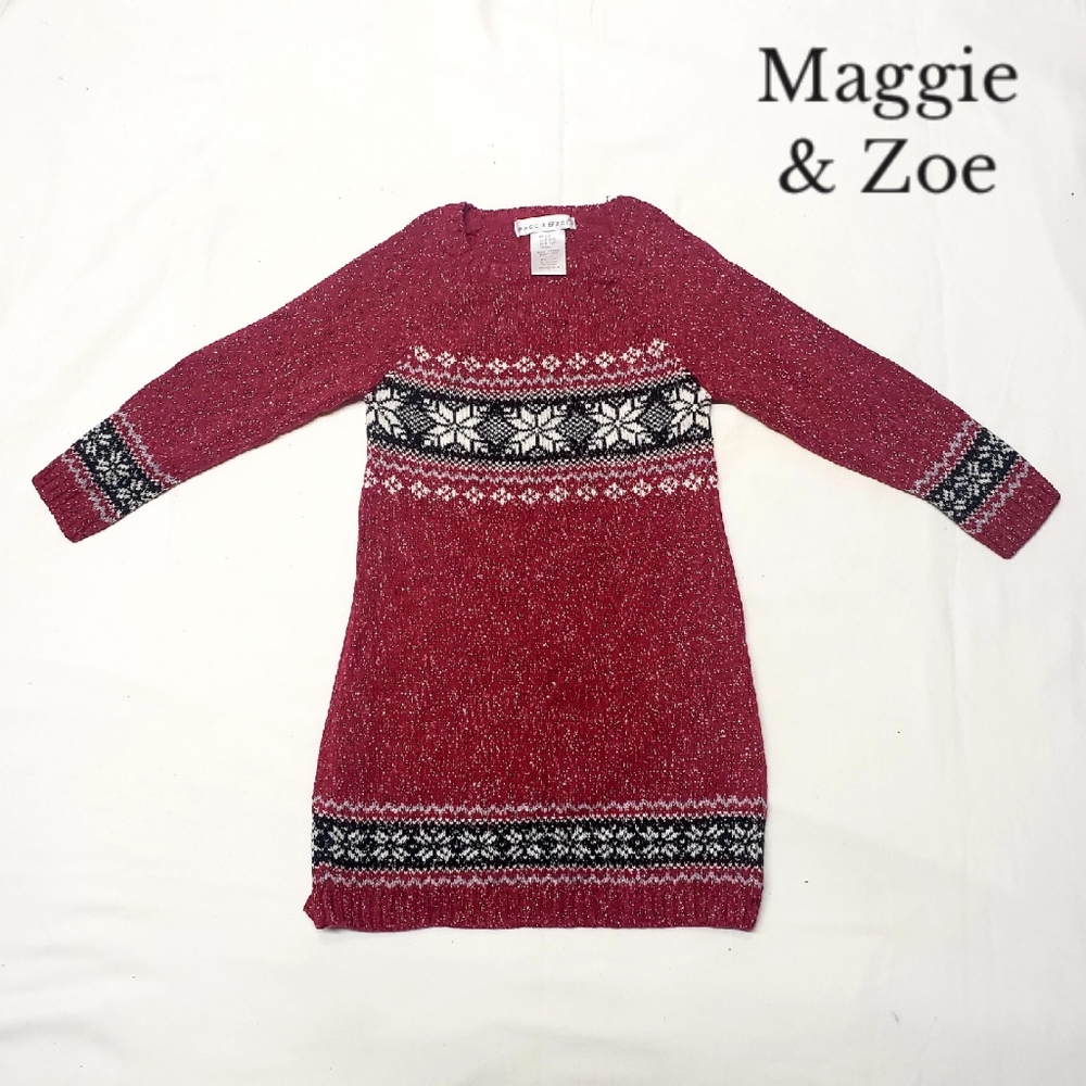 Maggie & Zoe Girls Christmas sweater dress